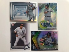 2022 Bowman Chrome Jasson Dominguez Yankees Top 100, in 3D, Virtuosic and Base