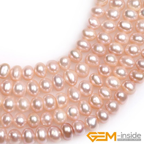 Natural Cultured Freshwater Purple Pink White Pearl Loose Beads Strand 15" 5-6mm - Picture 10 of 23