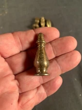 Vintage cast Brass Electric Fixture Table Lamp Finial 1&3/4 inches tall