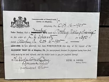 Antique 1905 “Pittsburgh Picking” Voucher 