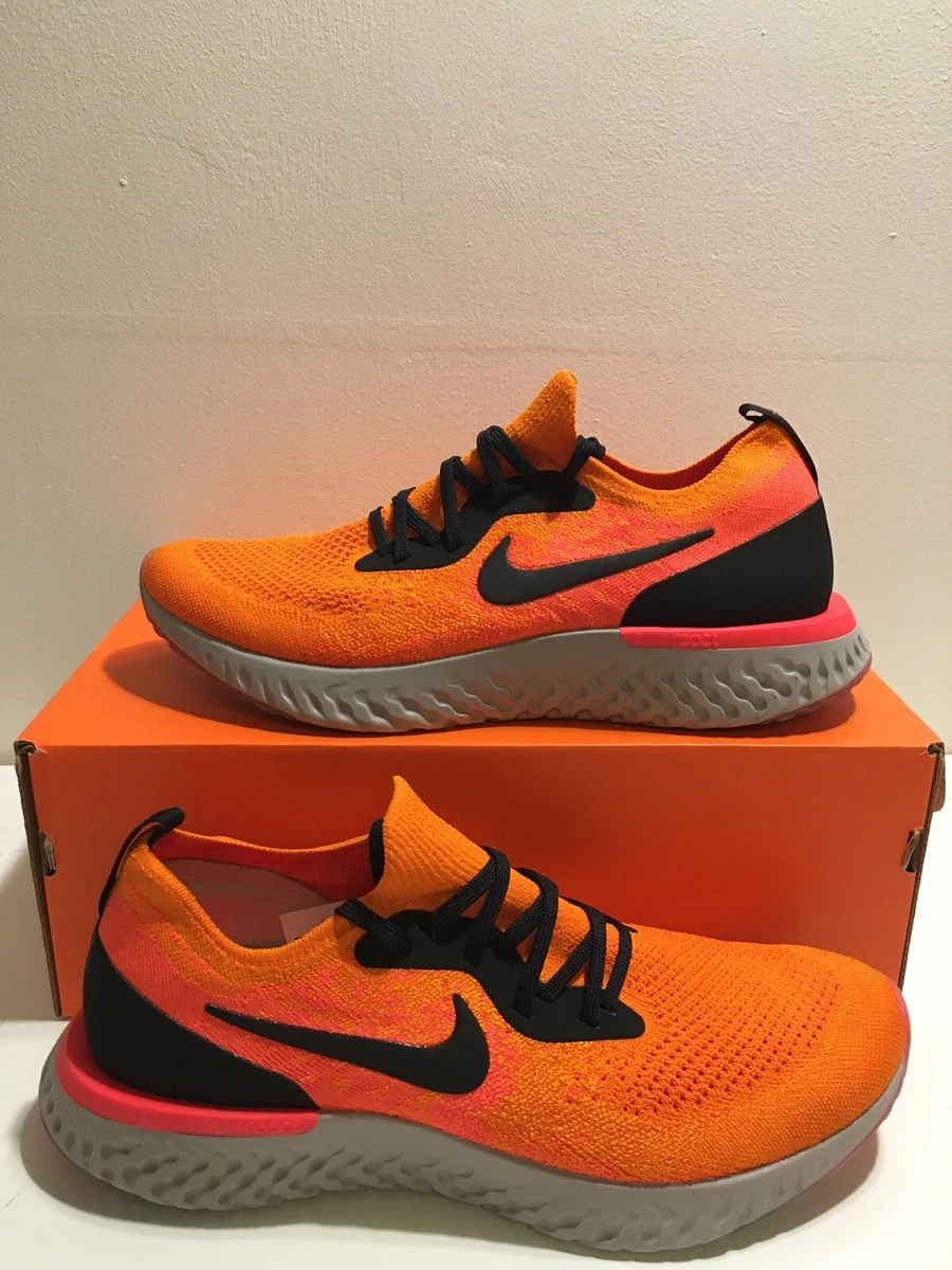 Nike epic react black orange sale
