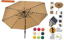 Eliteshade Sunbrella Solar 9ft 3 Tiers Market Umbrella With 80 Led Lights Patio For Sale Online