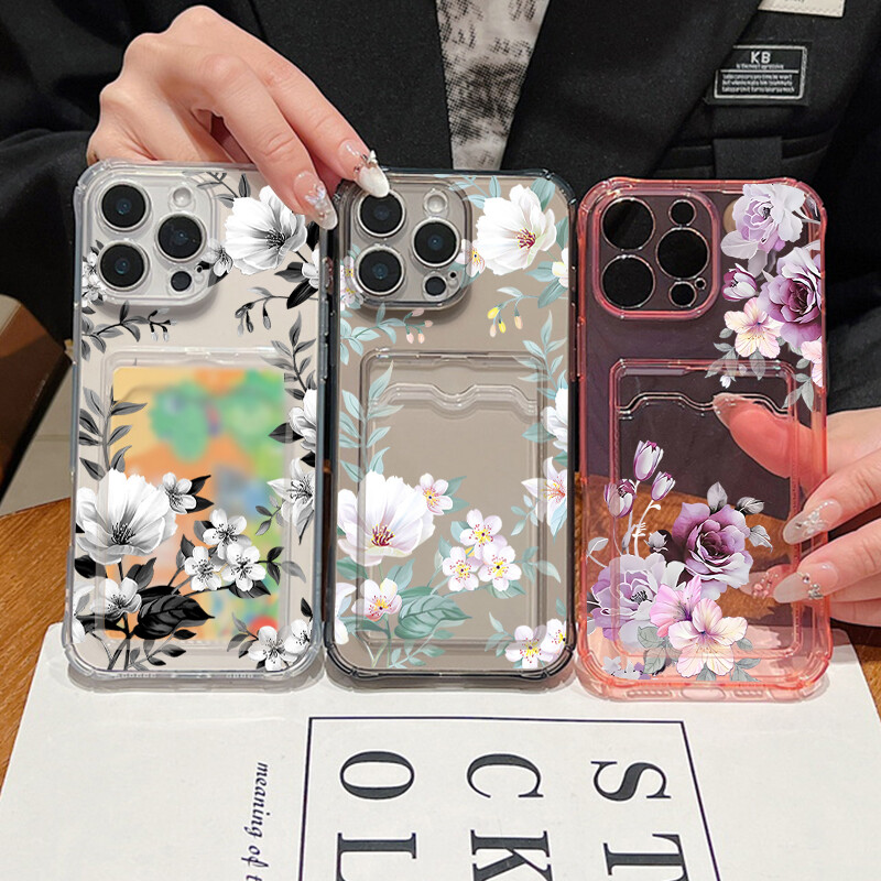 Per IPhone16 15 14 Custodia Per Telefono Con Fiori Secchi Reali Per IP 11 12 13 Pro Max X XS XR SE Cover Floreale Trasparente Funda Capa - Foto 5