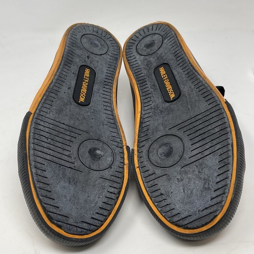 Harley Davidson Rascal Sneakers Boys Girls Size 3 Black Orange Leather Low Shoes - Picture 13 of 13