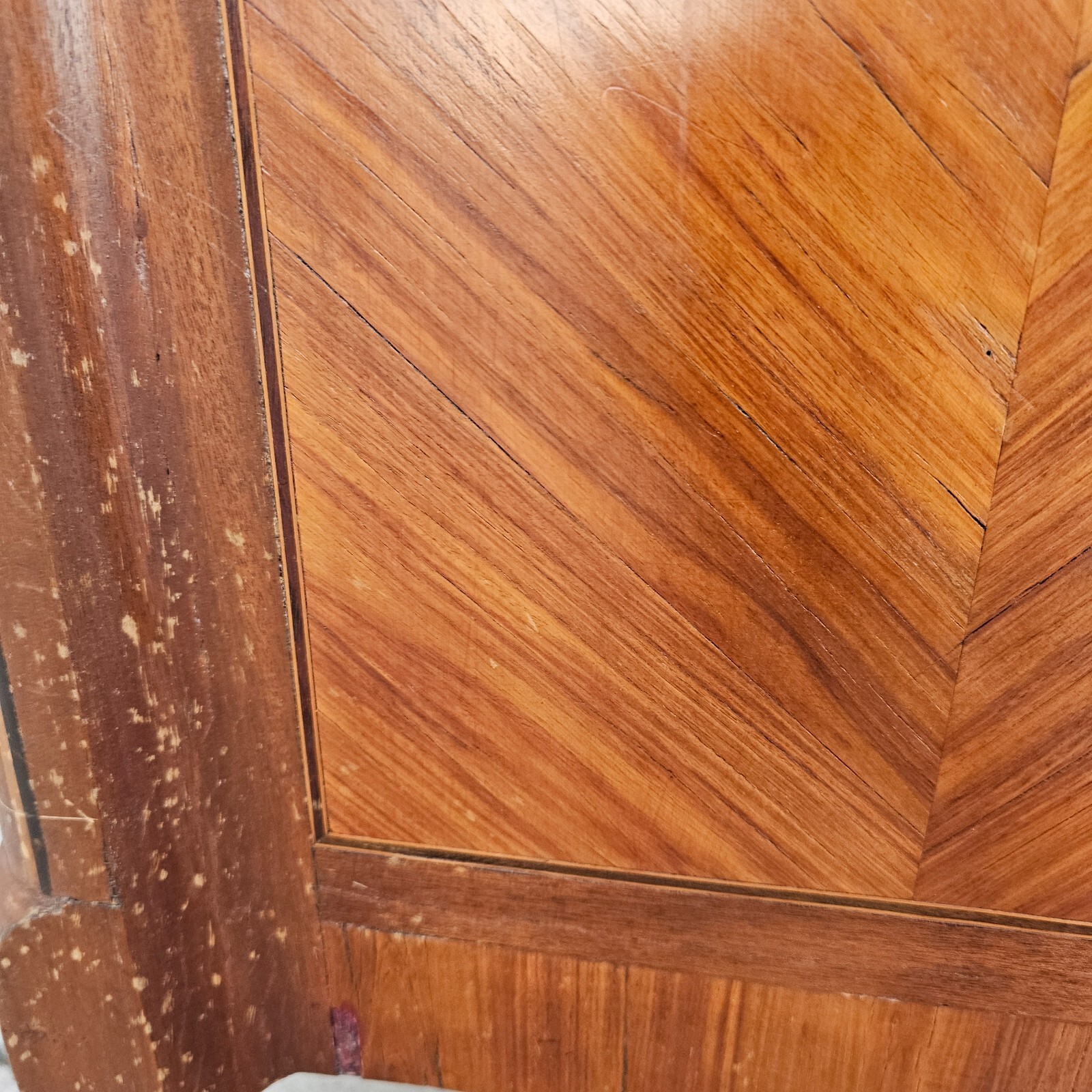 LOUIS XVI Transitional CHEST 4 Drawer Marquetry Oak Mahogany Commode