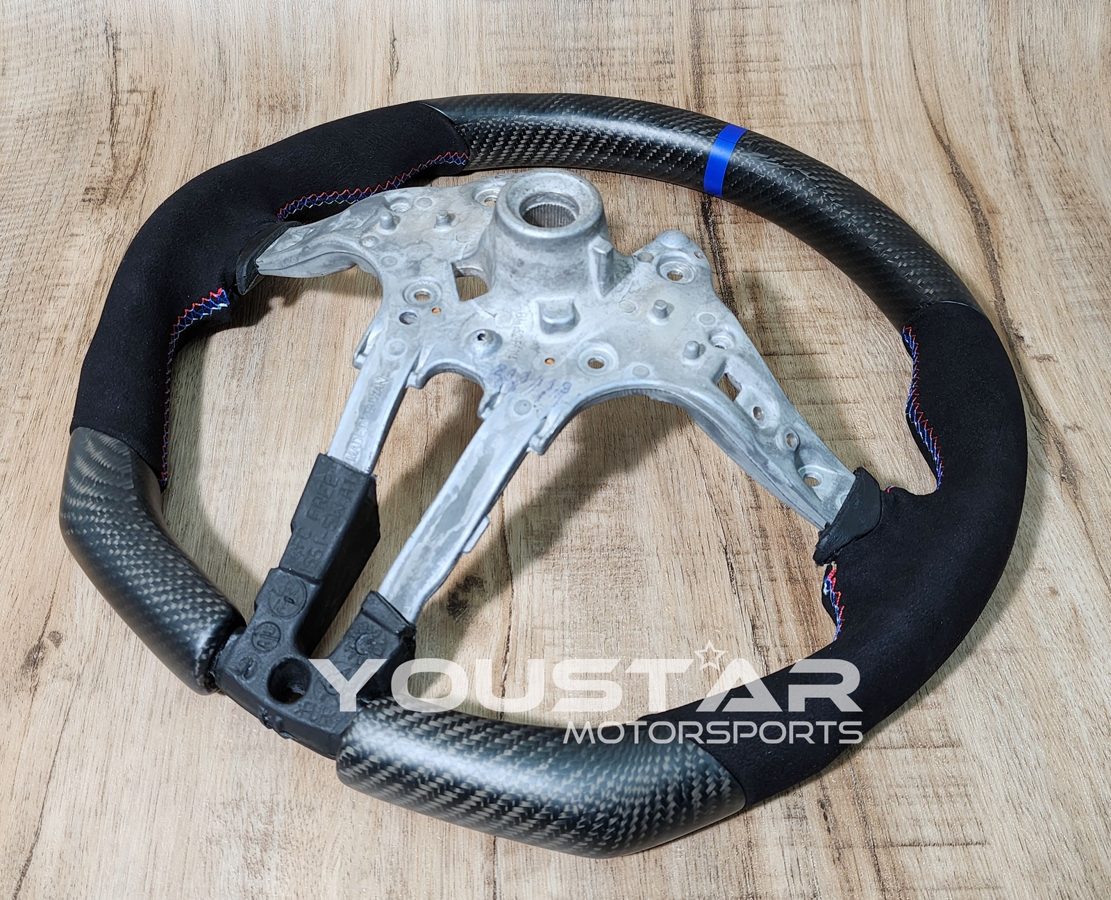 Blue Line MATT CARBON Alcantara M Sport Steering Wheel for BMW M2 M3 M4