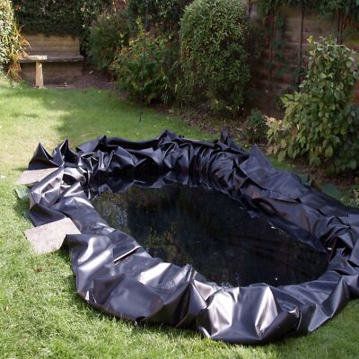 13x13FT Koi Pond and Water Garden PVC Rubber Liner-Flexible and Durable Black