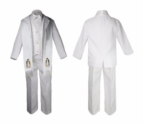 Baby Toddler Boy Christening Baptism Easter White Paisley Suit Virgin Mary Stole - 第 15/26 張圖片