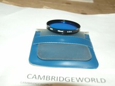 80B BLUE 49mm NEW SCREW in OPTICAL GLASS FILTER with METAL RING MADE in USA