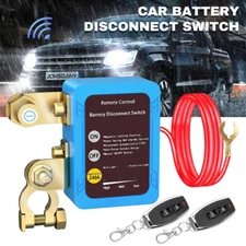 Wireless Dual Remote Car Battery Disconnect Relay Master Kill Cut-off Switch 12V