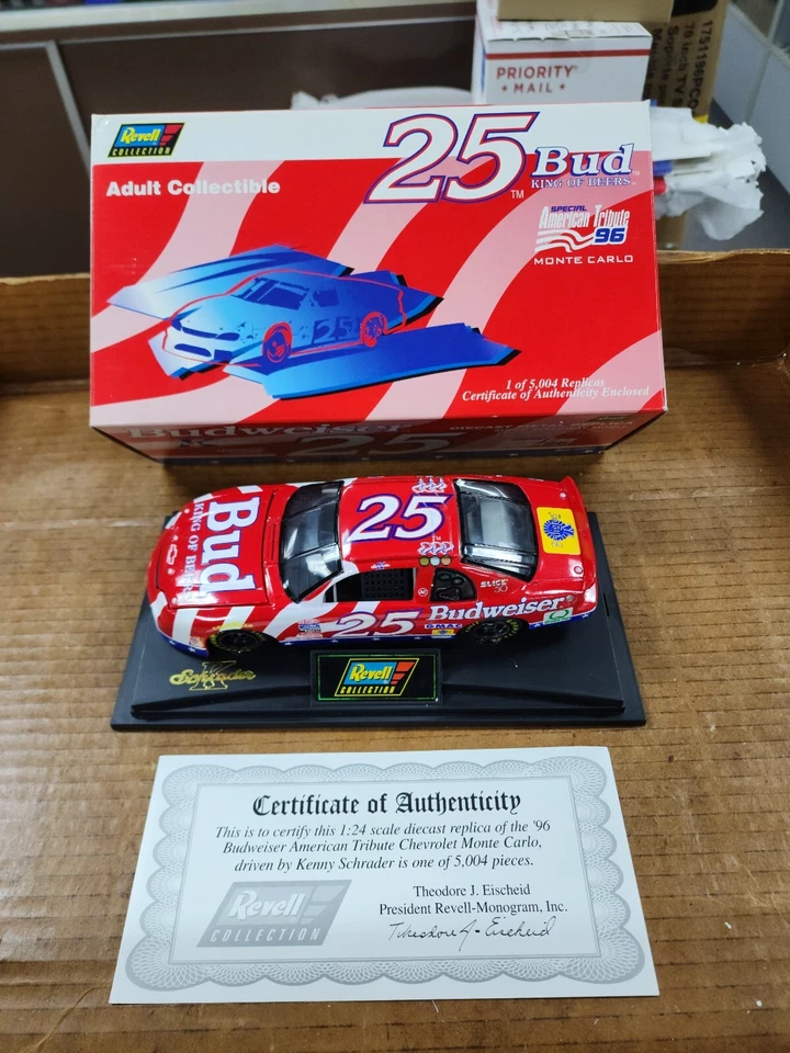 Revell Ken Schrader #25 Budweiser Chevy Monte Carlo 1:24 American Tribute 96 - Image 2 of 2