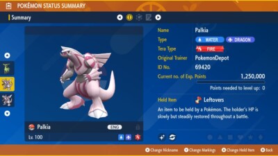 6IV Shiny Palkia Normal or Origin Form Pokemon Scarlet and Violet *SAME DAY*