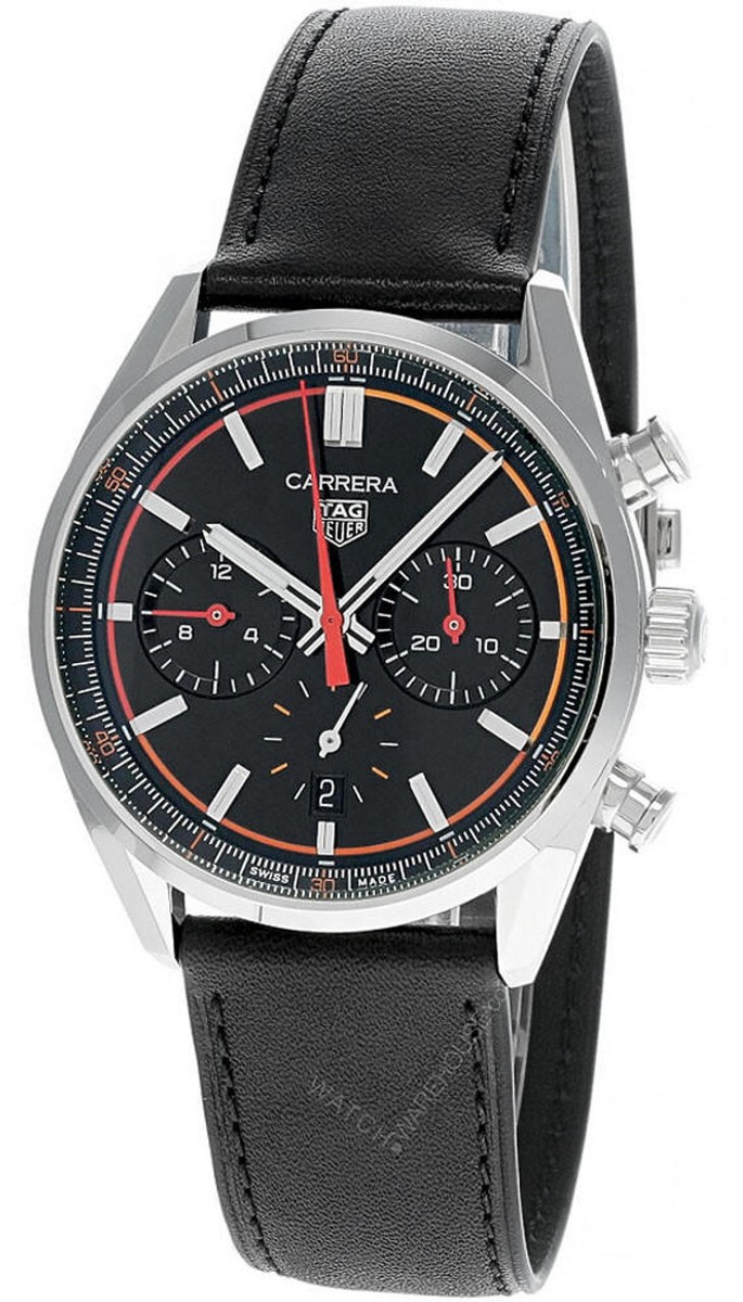 TAG HEUER Carrera AUTO 42MM CHRONO Black Dial Men's Watch CBN201C