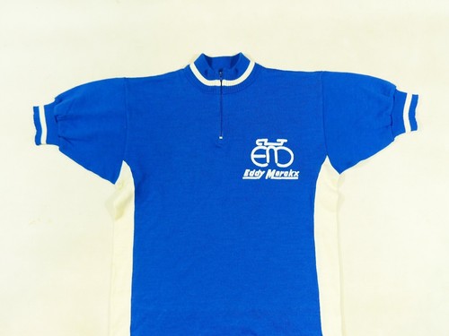 MENS VERY VINTAGE SHIRT EDDY MERCKX 80% WOOL 80'S CYCLING CYCLE SIZE: 3 / M