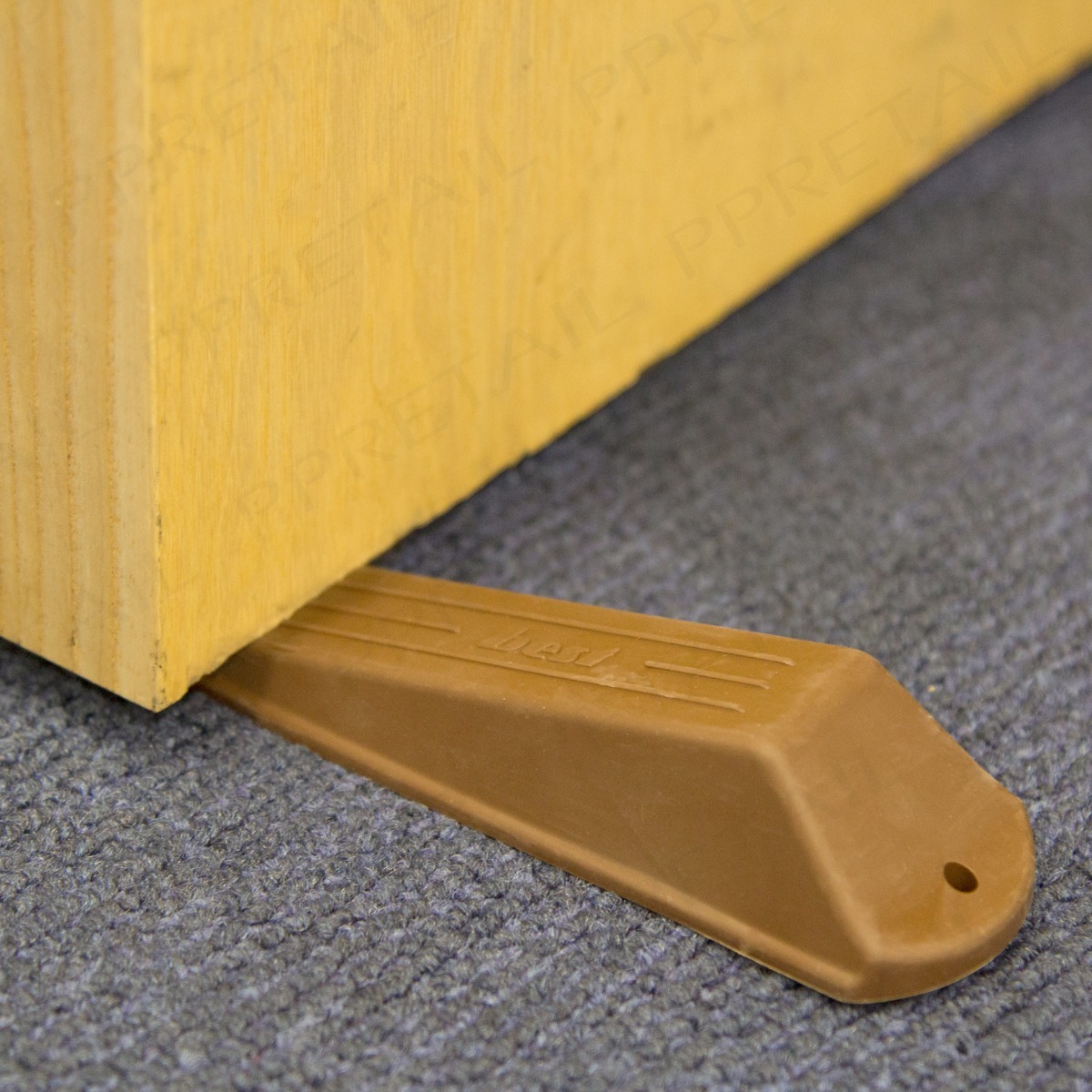 3 x LARGE Rubber Door Stop DARK BROWN Wedge/Stopper/Jam Jammer Block