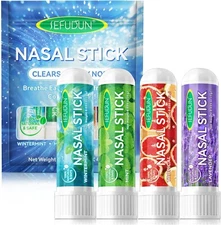 4PCS Nasal Stick - Aromatherapy Inhaler Made with Essential Oils + Menthol