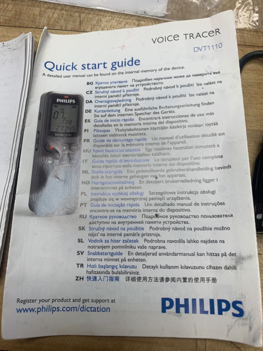 Manual For Philips Voice Tracer