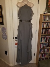 White Vera Wang Bridesmaid Dress size 12 Charcoal NWT