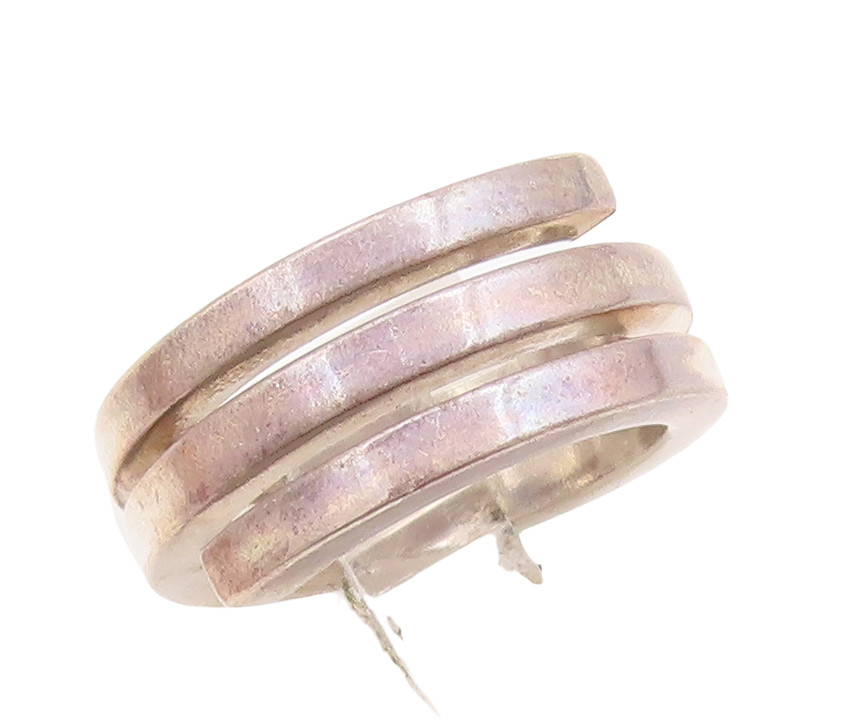 925 Sterling Silver Vintage Ring Solid Spiral Coi… - image 1