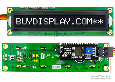 Black IIC/I2C/TWI 16x1 Serial Character LCD Module Display for Arduino w/Library