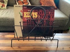Vintage 50s 60s WIRE Metal MAGAZINE Rack RECORD STAND Mid-Century Modern ATOMIC