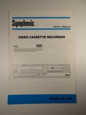 Symphonic Model 5300 VCR Owners Manual