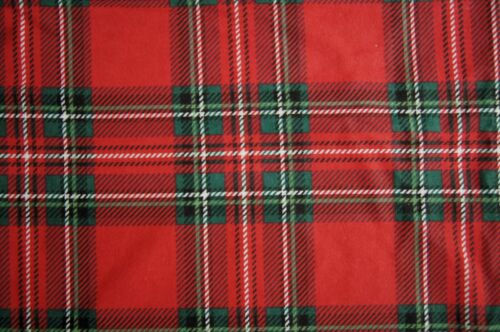 1+ Yards Red Green Plaid Flannel Fabric 48" X 44"