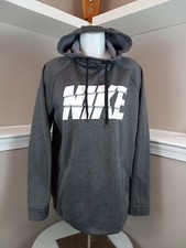 Nike Fit Womens Grey Long Sleeve Hoodie Sweatshirt Size Medium