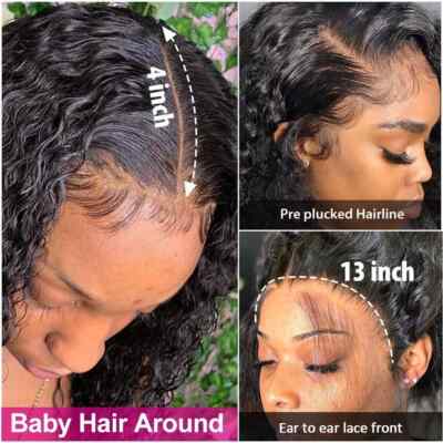 Curly Bob Wig 13x4 Lace Frontal Closure Wig Bleached Knots Short Wig Hair Wigs