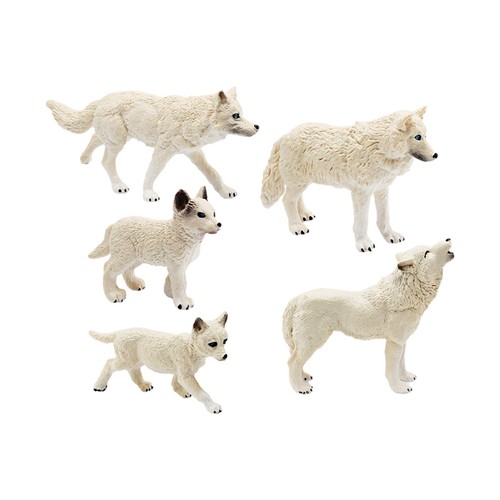 5 Pieces Wolf Figurines Realistic Wildlife Animal Statue for Desktop Decor Xmas - Picture 9 of 9