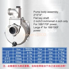 2 / 3 Inch Pump Head Assembly Gasoline Engine Water Pump Accessories Irrigation