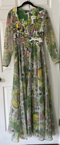 Vintage Arthur’s 60’s 70s Long Floral Dress Mod - Picture 7 of 8