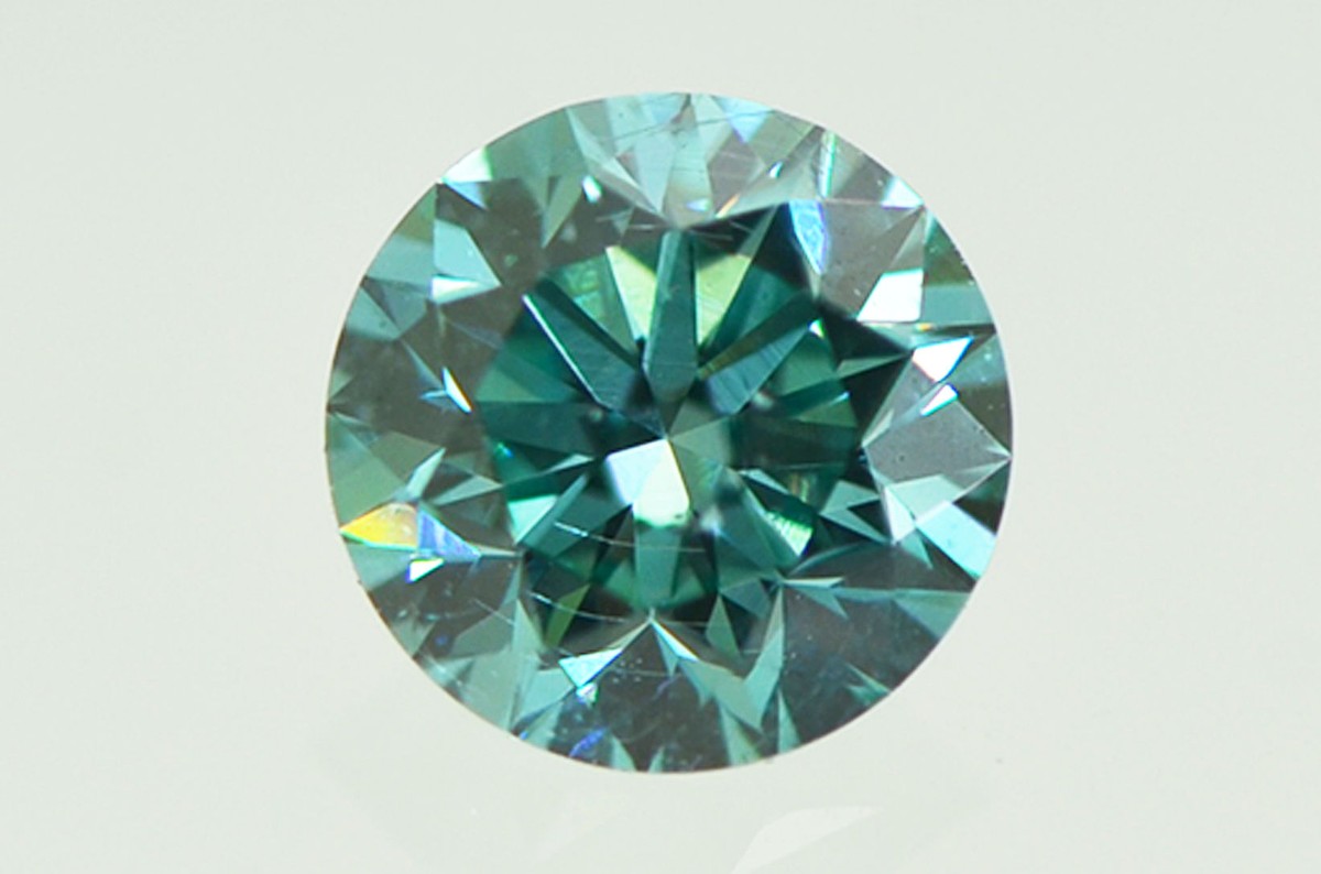 FANCY INTENSE GREENISH BLUE* 0.49ct 濃 OV