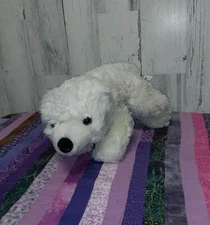 Aurora Busch Gardens Polar Bear Plush 13" Laying Down Stuffed Toy Cream White