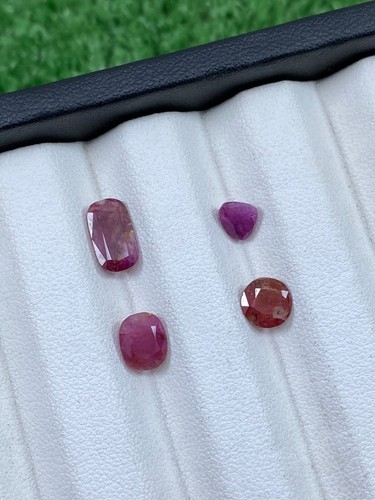 Natürlicher Rubin geschliffener Stein 4 Stck. Lot lose Edelsteine aus Afghanistan 5,00 Karat - Bild 4 von 7