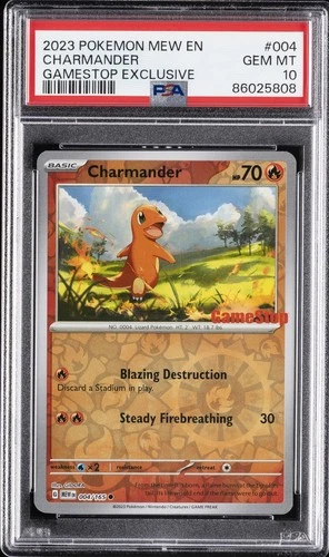 2023 POKEMON MEW EN-151 GAMESTOP EXCLUSIVE #004 CHARMANDER PSA 10