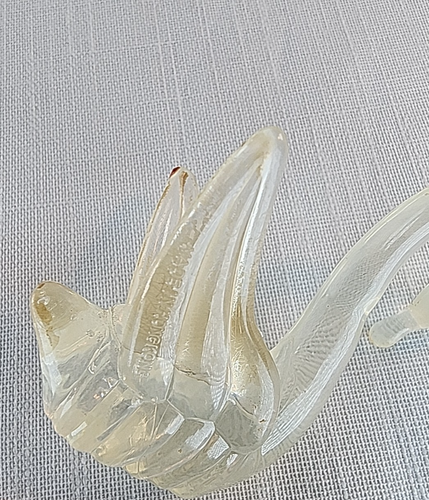1970's Vintage Lucite Crystal Plastic Swan Figurine Ornament Penny Toy Carnival - Picture 5 of 5