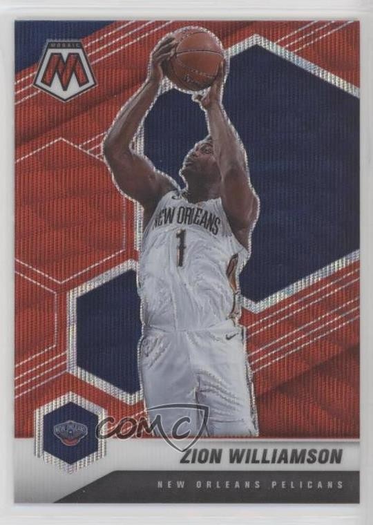 2020-21 Panini Mosaic Mosaic Red Wave Prizm Zion Williamson #49 1f8f