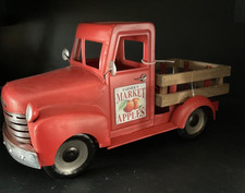 Jumbo Fall Red Pick Up Truck Centerpiece Farmers Market Apple Truck