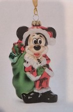 Disney Parks 2025 Santa Mickey Mouse Ornament Blown Glass Christmas Holidays MIB