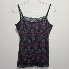 Y2K Lace Trim Cami Tank Womens Medium Whimsigoth Fairy Indie Goth