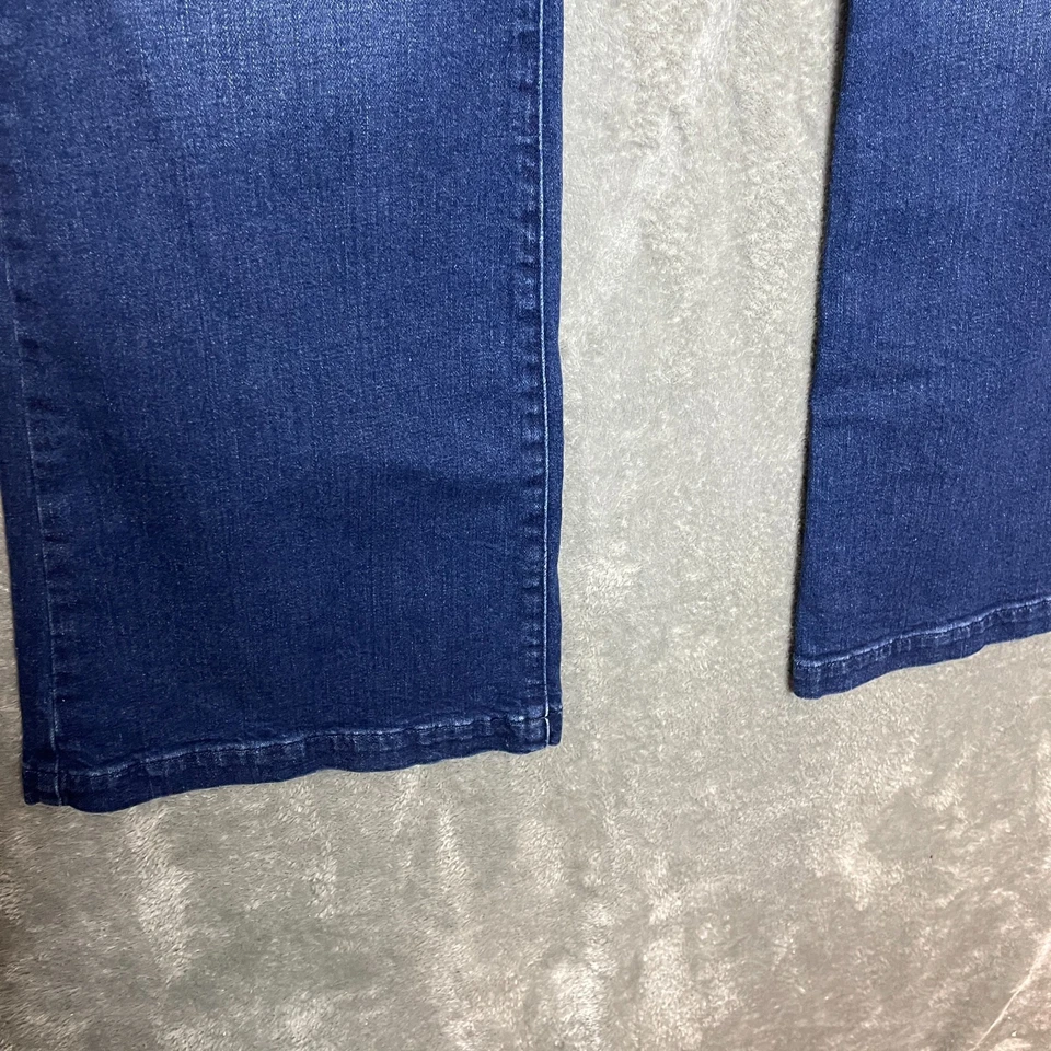 Ann Taylor Women Classic High Rise Dark Wash Stretch Flared Trouser Jeans 12 - Image 4 of 4