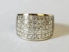 3Ct Princess Cut Lab Created Diamond Men's Wedding Ring 14k White Gold Plated