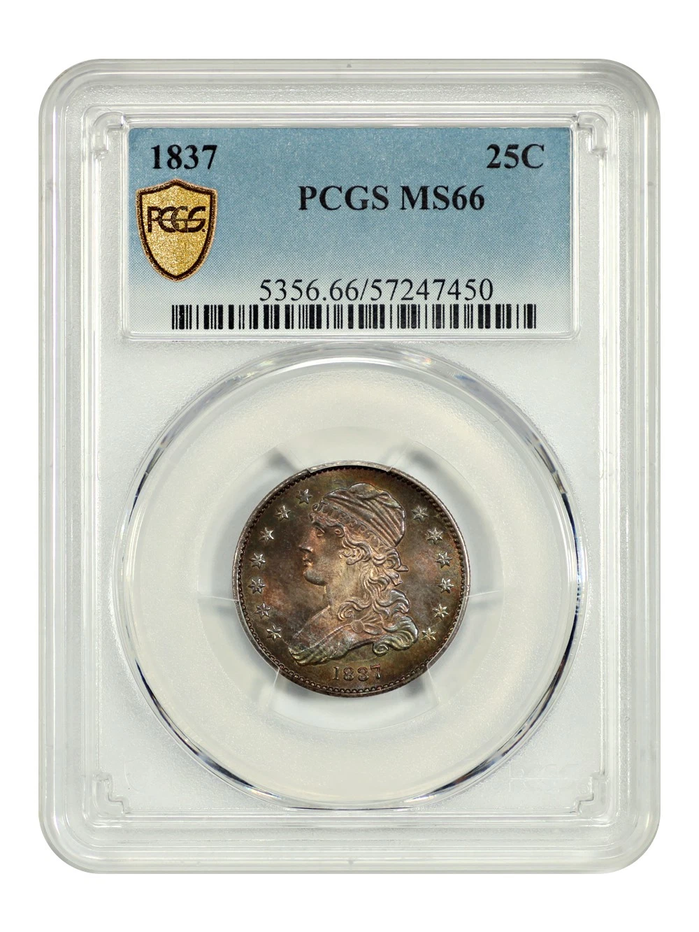 1837 25C PCGS MS66 - Capped Bust Quarter