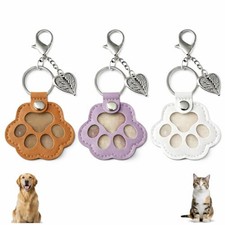 Pet Memorial Keychain 3-Pack Paw Leather Locket
