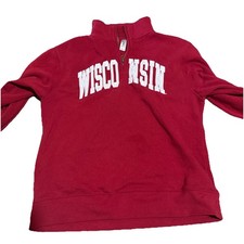 ZOOZATZ WOMENS WISCONSIN ¼ ZIP SWEATSHIRT 