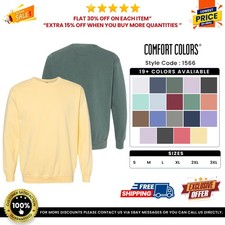 Comfort Colors 1566 Unisex Garment-Dyed Long Sleeve Crewneck Stylish Sweatshirt