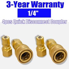 1/4" Brass Carpet Cleaning Quick Disconnect Coupler for Wands Hose 2 Set/4Pcs