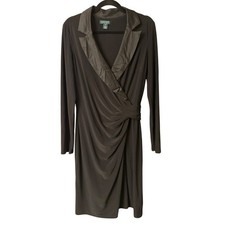 Lauren Ralph Lauren Black Long Sleeve Dress Size 12 Polyester & Elastane Blend