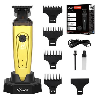 Hnice Men's Hair & Beard Trimmer - Zero Gap Clipper w/DLC Blade, Gold